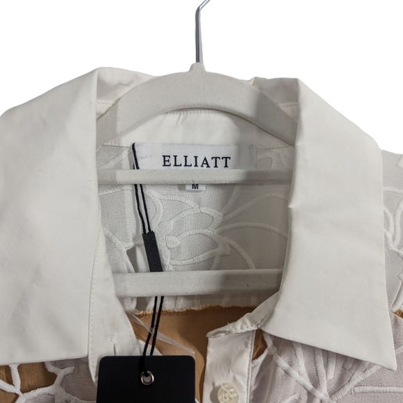 NWT Elliatt Kew White Lace Embroidered Button Down Long Sleeve Dress Size M - Picture 6 of 10